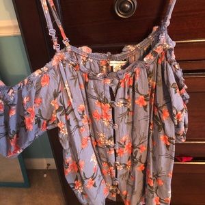 Floral off the shoulder and strapped top